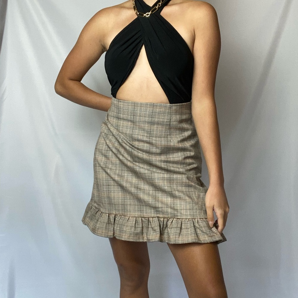 NWT Cupcakes & Cashmere Plaid Ruffle Skirt